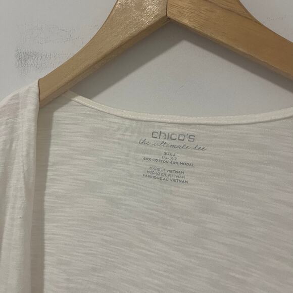 Chico's The Ultimate Tee White Open Sweater Size Large - Picture 4 of 6